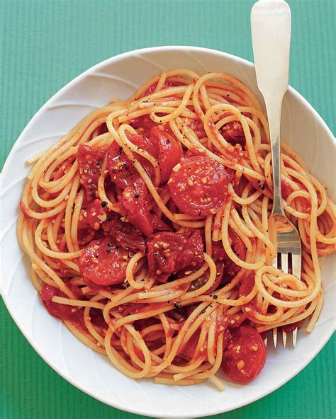 This is because it's basically thick tomato sauce already. Spaghetti with Three-Tomato Sauce