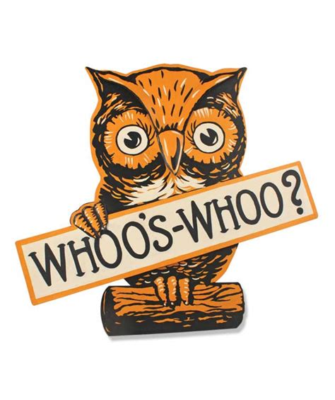 Whoos Whoo Owl Tin Sign Retro Halloween Decorations