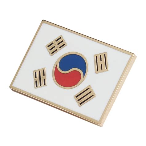high quality sliver hard enamel korea national flag lapel pin badge yearpins