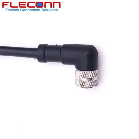 M8 3 Pole 4 Pin 90 Degree Female Sensor Cable Cordset 90