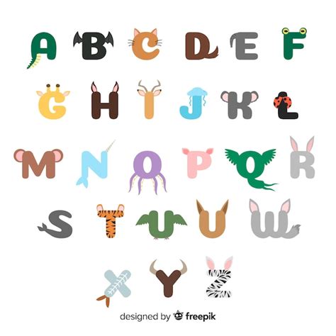 Free Vector Flat Design Of Animal Alphabet