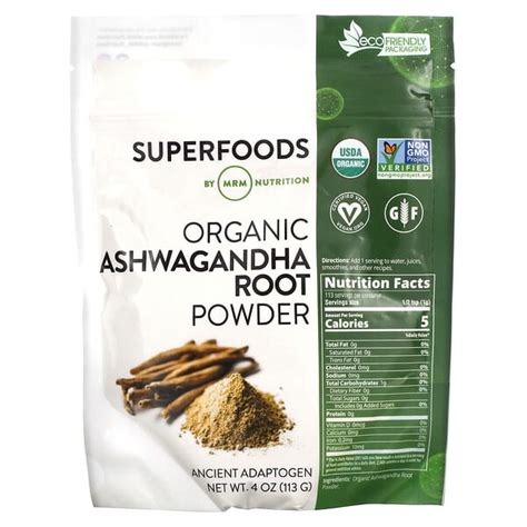 Mrm Nutrition Organic Ashwagandha Root Powder Oz G