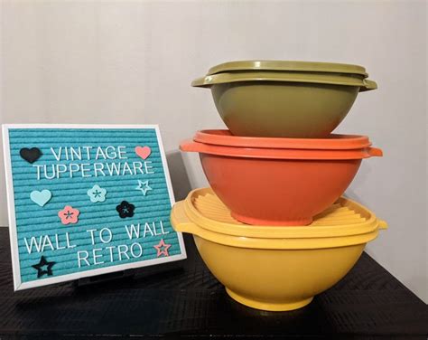 Set Of 3 Servalier Tupperware Harvest Colors Nesting Bowls Etsy