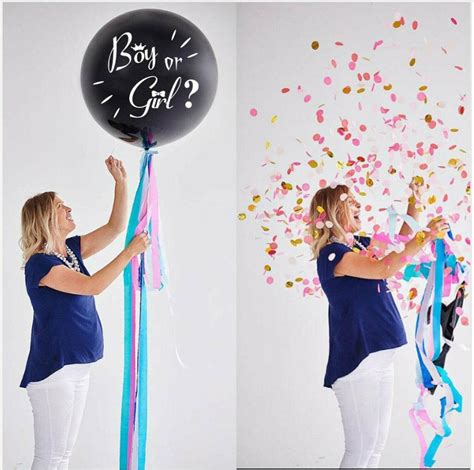 Gender Reveal Balloon Gender Confetti Balloon Black Reveal