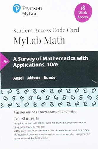 Survey Of Mathematics With Applications A Mylab Math With Pearson