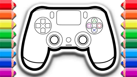 How To Draw And Color A Ps4 Dualshock Controller Coloring And Drawing