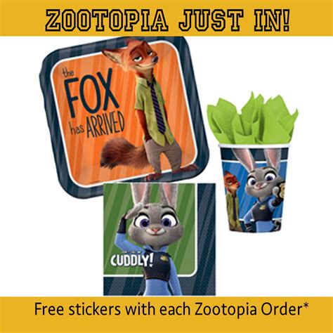 Free Stickers W Every Zootopia Order Zootopia Zootopia Birthday