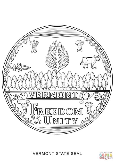 Interactive learning games and printables about new mexico and new mexico symbols. Vermont State Seal coloring page | Free Printable Coloring ...