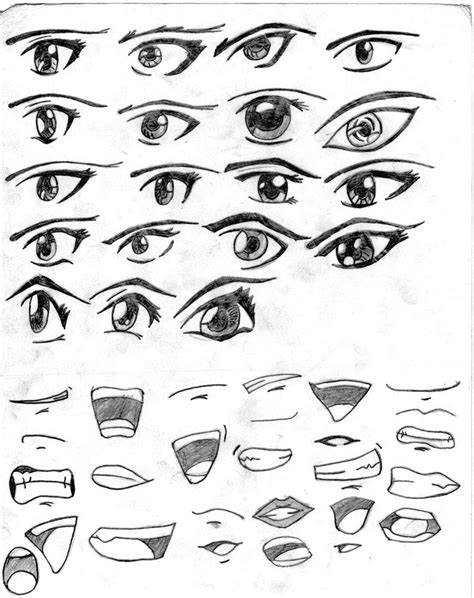 Various Types Of Eyes Drawn In Pencil