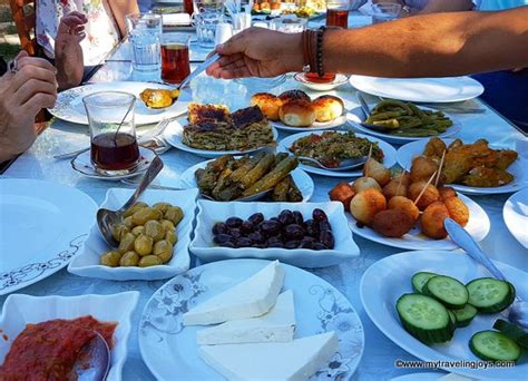 Yes we do eat cucumbers, tomatoes, olives, spicy acika spread, jams, butter, honey, pancakes, boreks, all at the same time in the morning. Enjoying a Turkish Village Breakfast near Bodrum ~ My ...