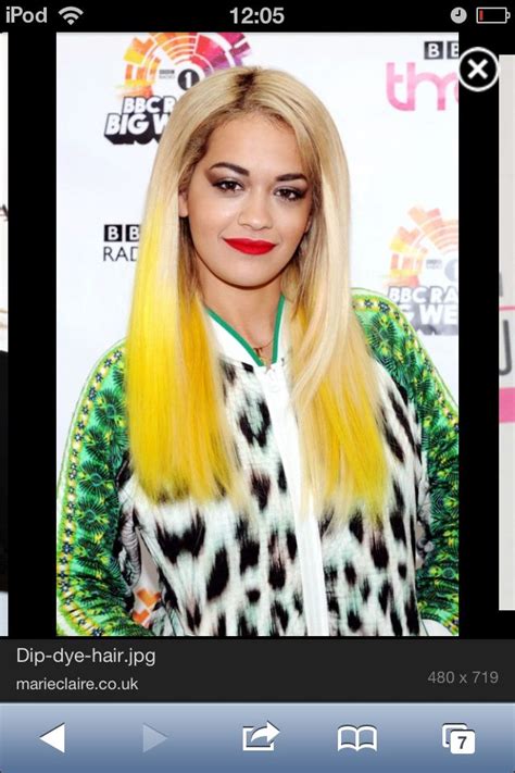 Rita S Yellow Dip Dye Yellow Hair Orange Hair Green Hair Purple Hair New Hair Color Trends