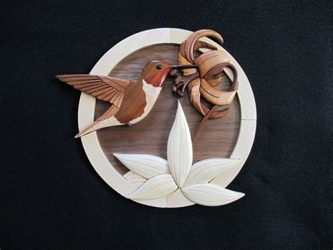 Intarsia Hummingbird Intarsia Wood Intarsia Woodworking Wood Art