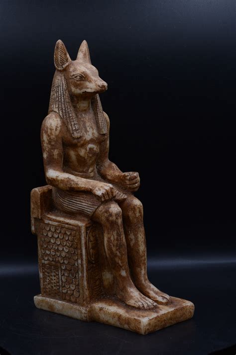 vintage egyptian god anubis statue made in egypt small hand carved ancient egyptian anubis