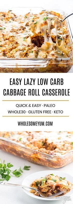 Carbs may be delicious, but, depending on your health status and any conditions you may have, they may not be the most nourishing (or healthy) macronutrients for you to eat. Easy Lazy Cabbage Roll Casserole Recipe - Low Carb - This ...