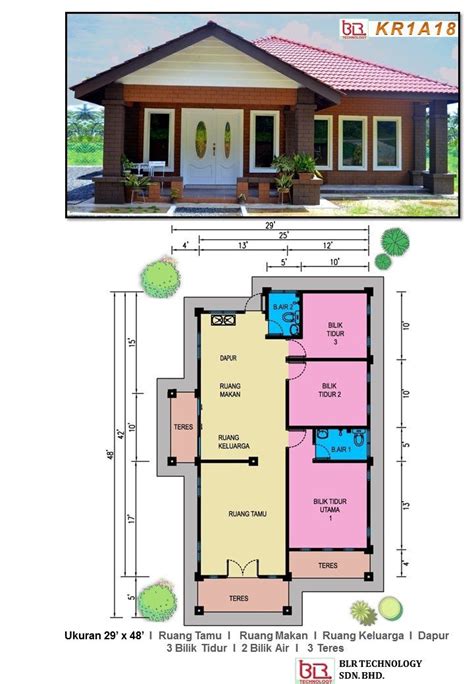 Contoh Pelan Lantai Rumah Bilik Bungalow Floor Plans Model House