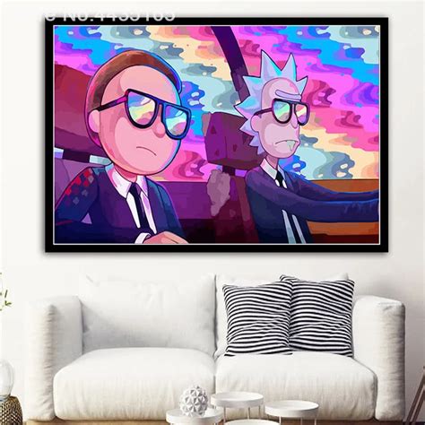 Canvas Painting Photo Rick And Morty Postertv Show Rick And Morty Living
