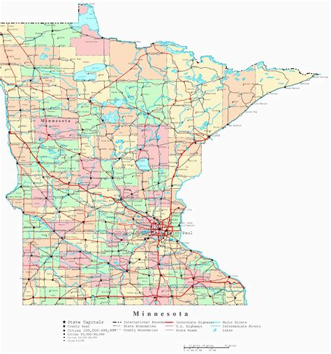 Minnesota County Map With Roads Secretmuseum