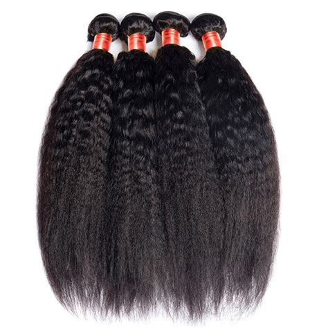 Ulahair Brazilian Hair Weave4pcs Hair Bundles With Kinky Straight For