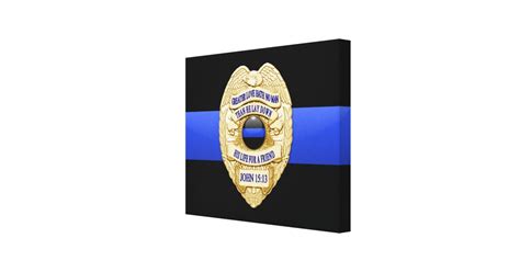 Thin Blue Line And Badge Canvas Print Zazzle
