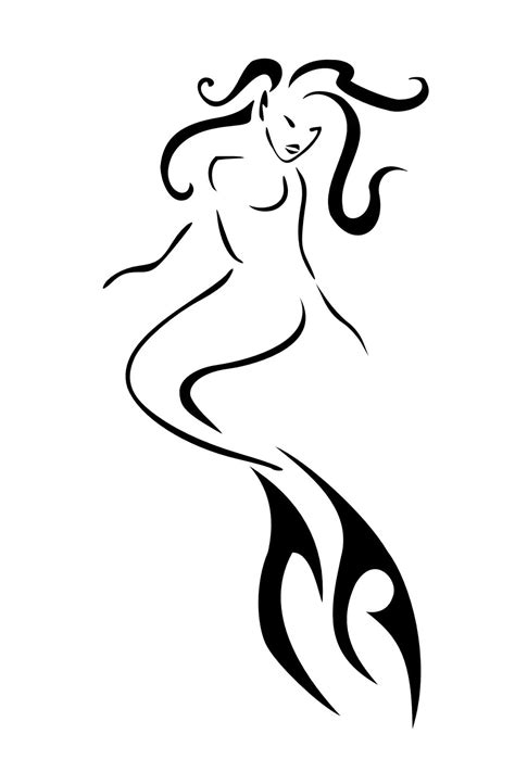 Mermaid Line Drawing Tattoos Mermaid Tattoo Designs Mermaid Tattoos