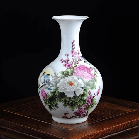 Jingdezhen Traditional Ceramic Vase Pastel Flower Rich Pottery