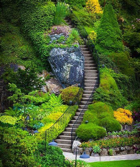 Butchart Gardens Stairs In Vancouver Bc Canada Garden Stairs