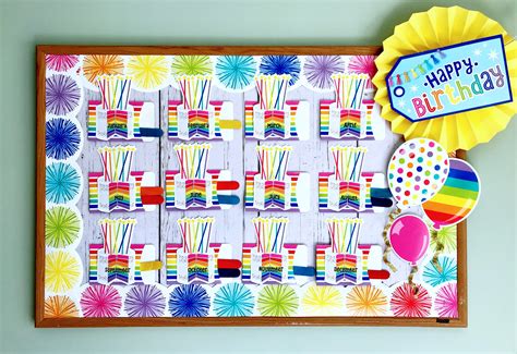 Hello Sunshine Birthday Mini Bulletin Board Set | Rainbow theme
