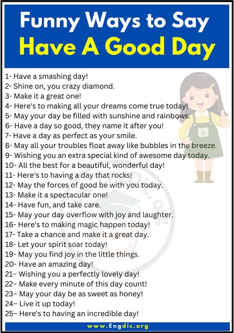 50 Funny Ways To Say Have A Good Day Engdic