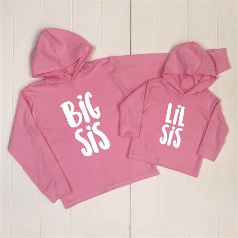 Big Sis Lil Sis Big Bro Lil Bro Matching Hoodie Set By Lovetree Design