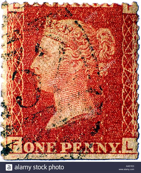Victorian Penny Red Stamp Stock Photo Alamy