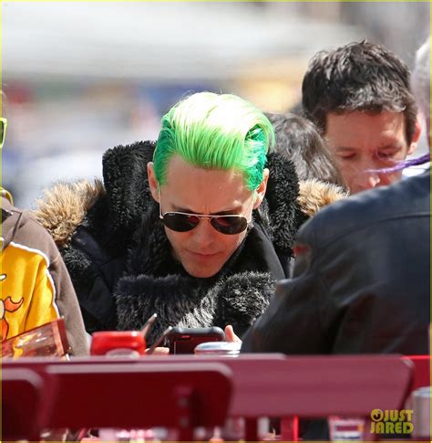 Jared Letos Green Hair Is Slicked Back For Toronto Bike Ride Photo