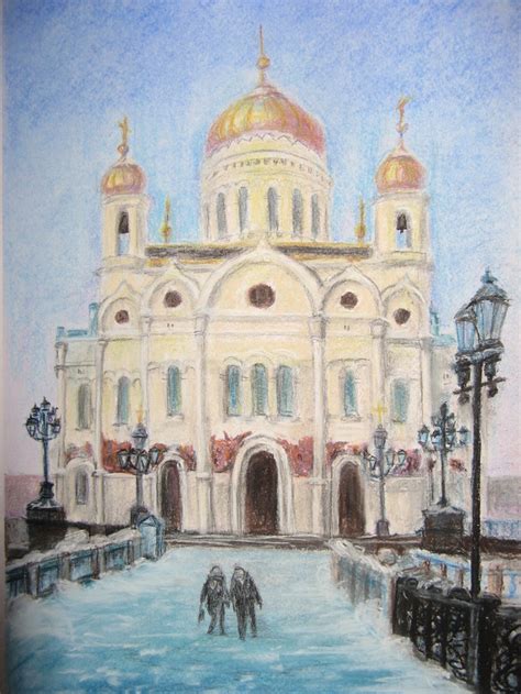 Как нарисовать храм христа спасителя в москве