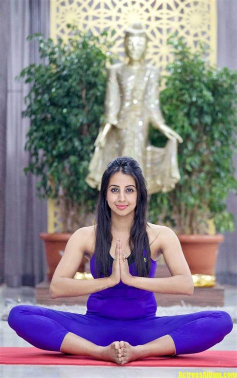 Yoga sequence includes loosening exercise , breathing exercise Sanjjanaa Latest Yoga Photoshoot Stills. - Actress Album