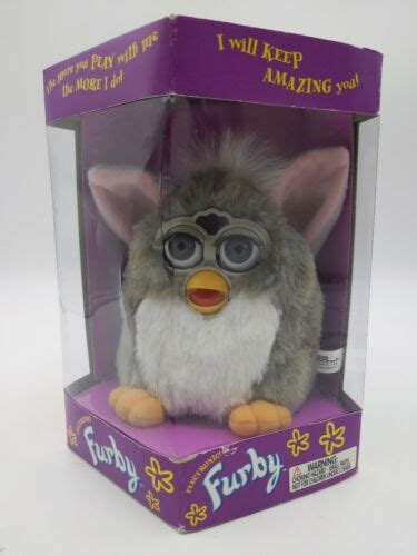 Original 1998 Electronic Model 70 800 Furby Graytan Gray Eyes Box