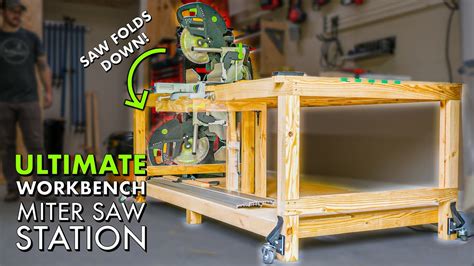 Garage Workbench Miter Saw Station Outfeed Table Combo Build Part 1