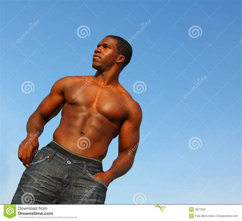 Muscular Man Flexing Stock Image Image Of Copyspace Adult 4677653
