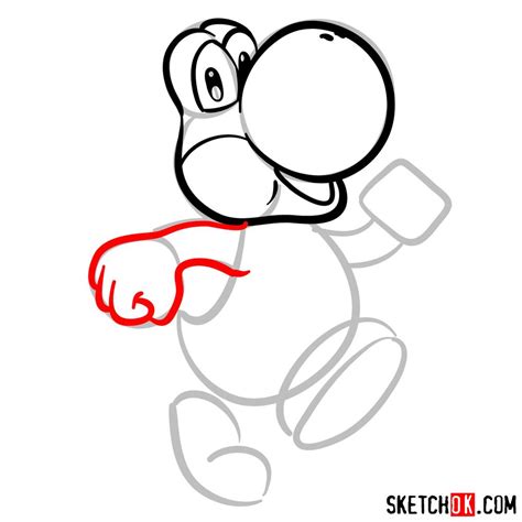 How To Draw Yoshi From Super Mario Games Sketchok Easy Drawing Guides