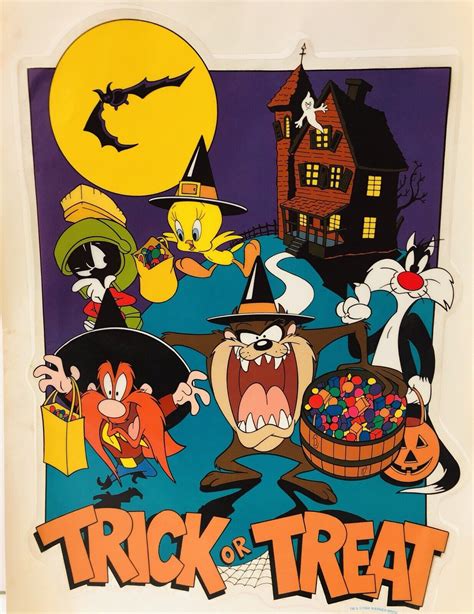 Looney Tunes Halloween Static Cling Window Decorations Vintage 1994 Ebay