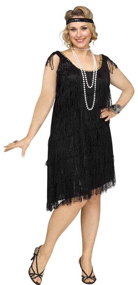 womens roaring 20s shimmery plus size flapper dress headband halloween costume ebay