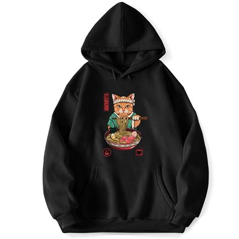 Neko Ramen Cat Cats Japanese Styles Sweatshirts Men Hoodie Hoodies