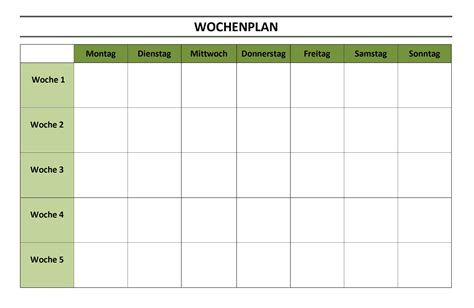 Nicht mehr den überblick verlieren was die woche noch einfach die wochenplan pdf kostenlos ausdrucken und ausfüllen. Word Vorlage - Part 6