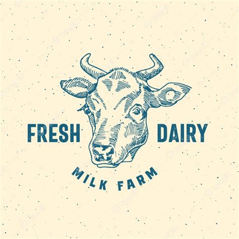 Fresh Dairy Milk Farm Logo Premium Vector