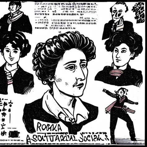 Socialist Revolutionary Rosa Luxemburg Anime Style Stable Diffusion