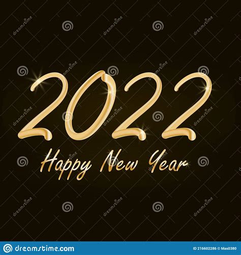 2022 Happy New Year Background Gouden Vormgeving Voor Nieuwe