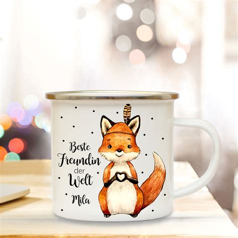 Diese tiefe verbindung kann in den glückwünschen zur hochzeit wiedergegeben werden. Emaille Becher Camping Tasse mit Fuchs & Spruch beste ...