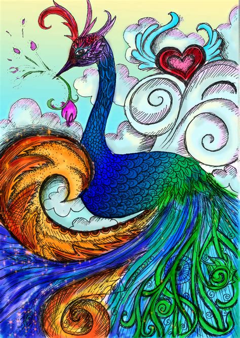 How to draw a peacock pencil colour sketched kids drawing. Peacock - color by vivsters on DeviantArt