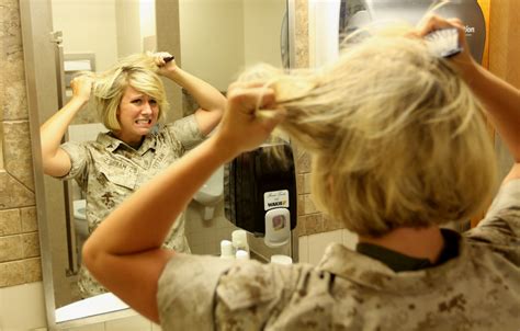Military haircuts haven't been known to be trendy or stylish, but the right style on the right person can really make all the difference. Hair Today, Gone Tomorrow — Marine Corps Sets New Female ...