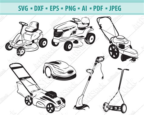 Lawn Mowers Svg Landscaping Svg Lawn Mower Clipart Svg Push Etsy
