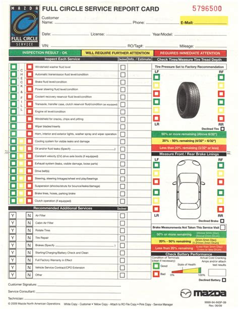 Ford Inspection Report Card 10 Vehicle Inspection Vehicle