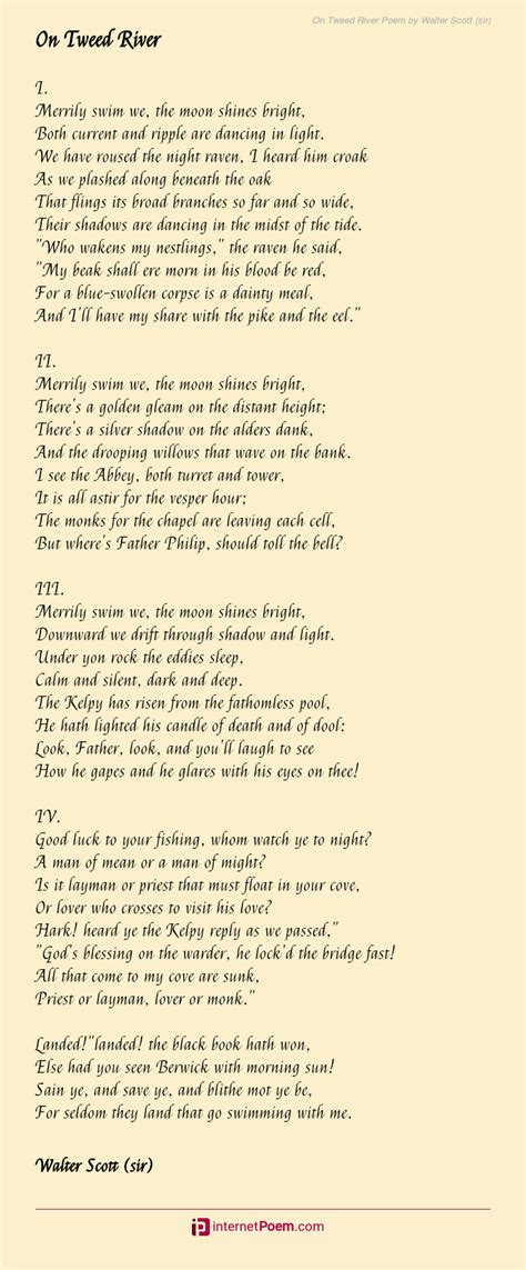 On Tweed River Poem By Walter Scott Sir